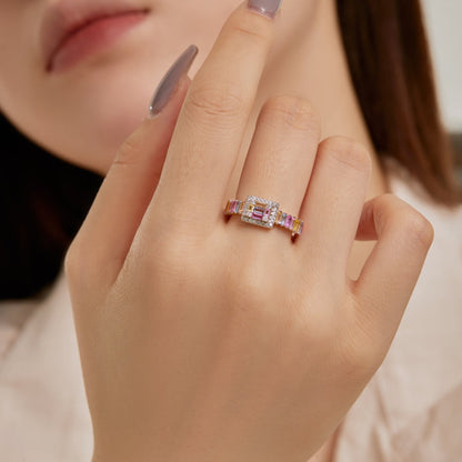 [CharmAries]Exquisite Colorful Radiant Cut Party Ring