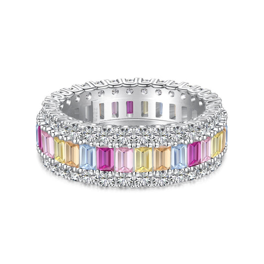 [CharmAries]Dainty Colorful Radiant Cut Daily Ring