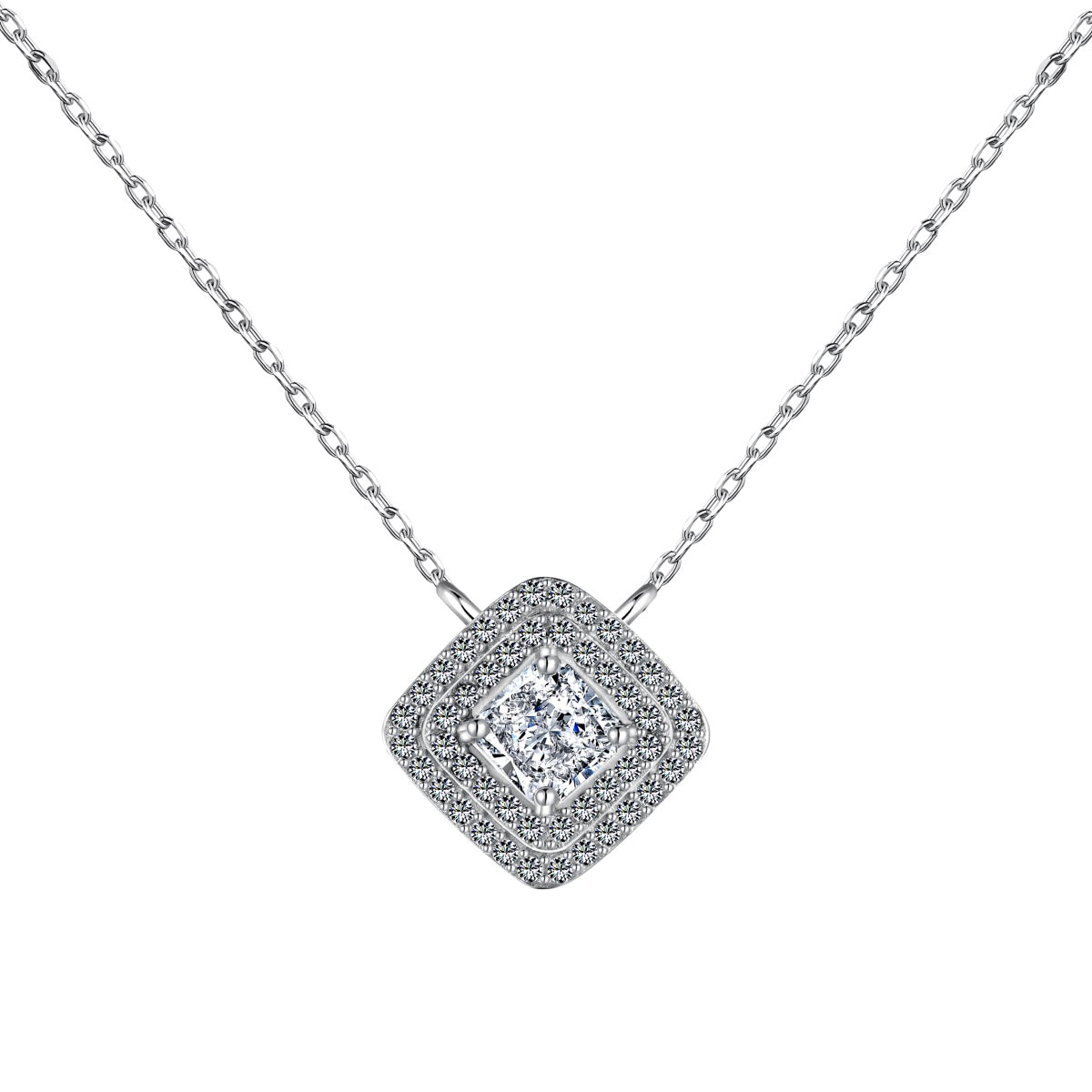 [CharmAries]Sparkling Asscher Cut Necklace