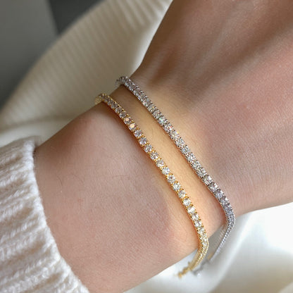 [CharmAries]Radiant Shinning Princess Cut Tennis Bracelet