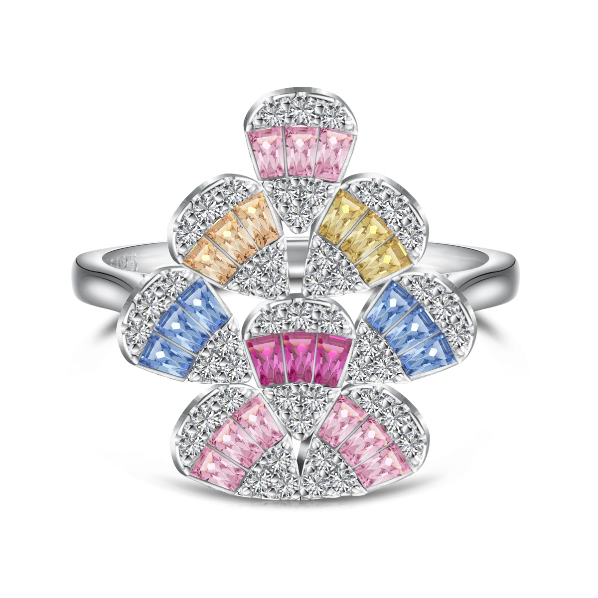 [CharmAries]Sparkling Colorful Water Drop Shape Daily Ring