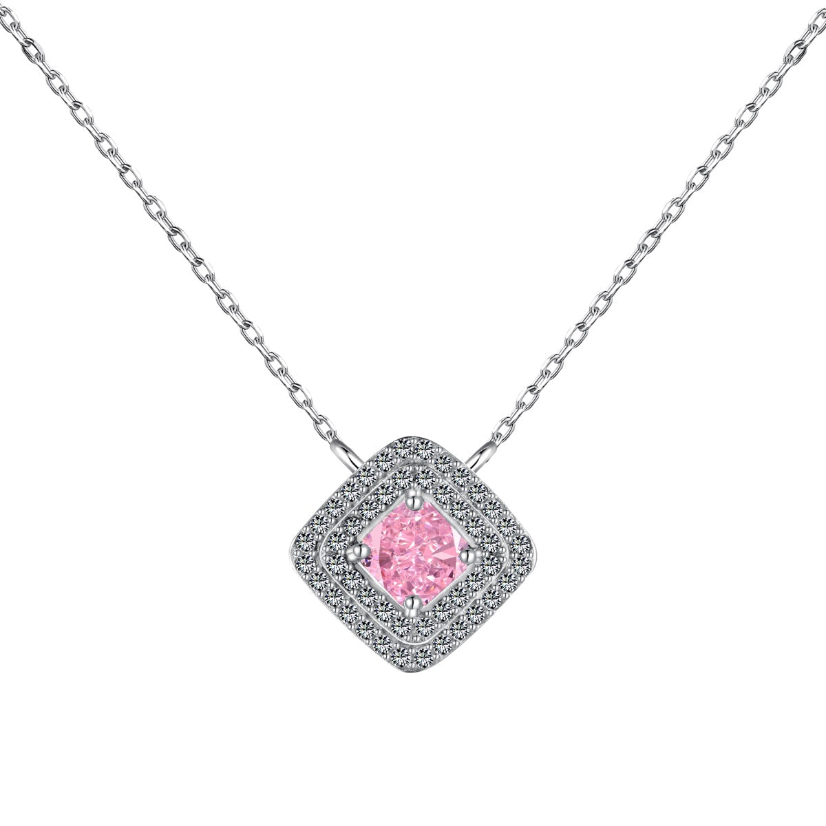 [CharmAries]Sparkling Asscher Cut Necklace