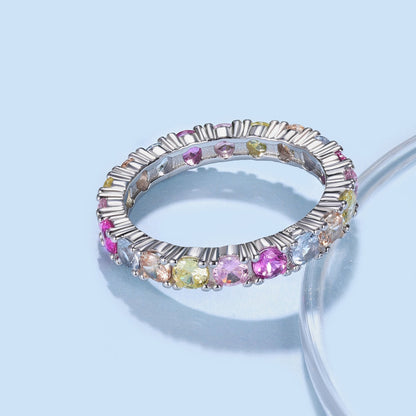 [CharmAries]Dazzling Lustrous Round Cut Tennis Ring