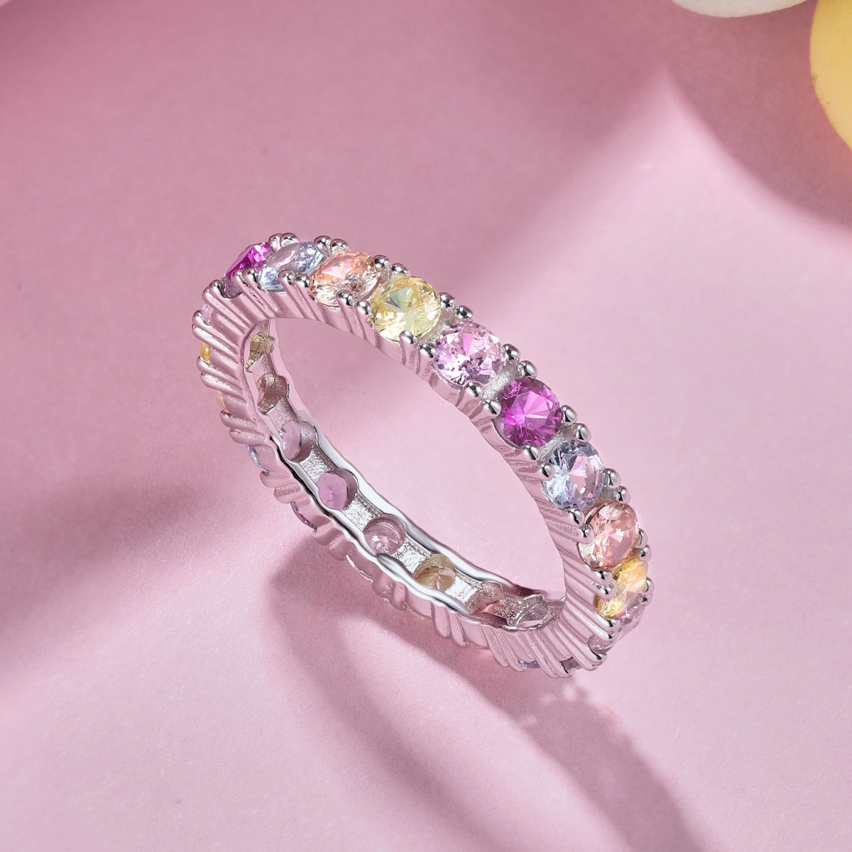 [CharmAries]Dazzling Lustrous Round Cut Tennis Ring