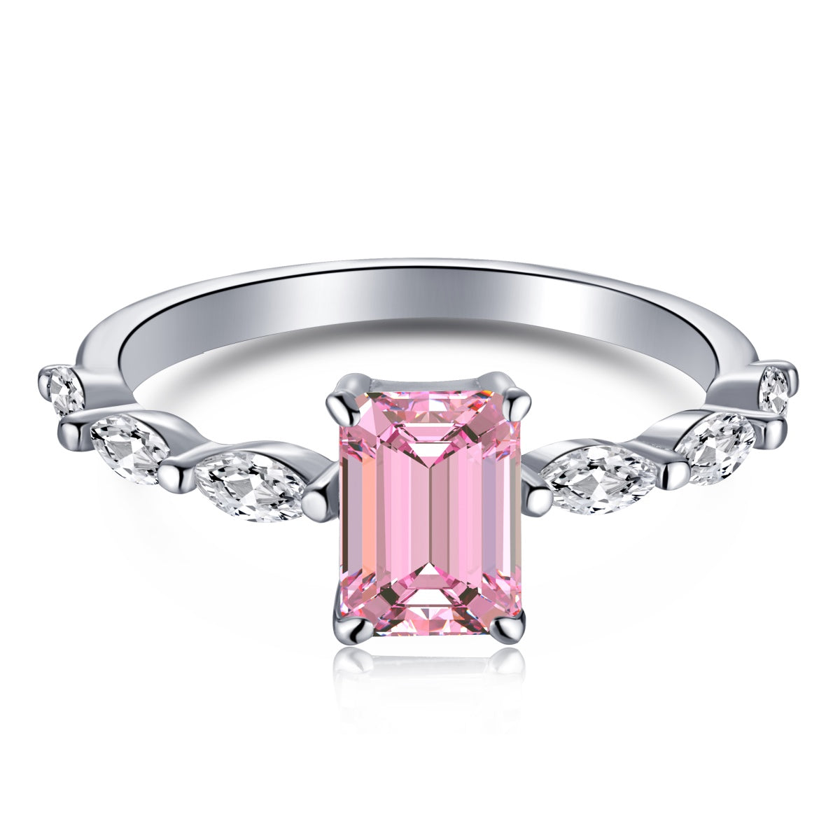 [CharmAries]1.0 Carat Dainty Resplendent Radiant Cut Daily Ring