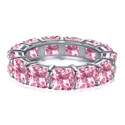 [CharmAries]Elegant Princess Cut Tennis Ring