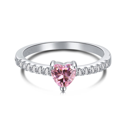 [CharmAries]0.5 Carat CaratEternity Charming Heart Shape Lover Ring