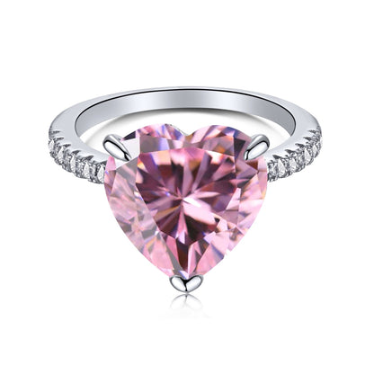 [CharmAries]6.0 Carat Luxurious Sparkling Romantic Heart Cut Lover Ring