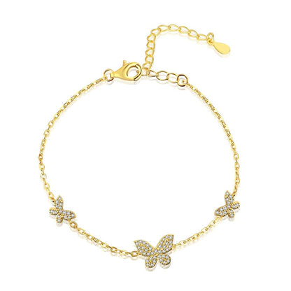 [CharmAries]Delicate Butterfly Pendant Bracelet