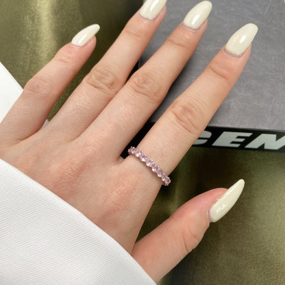 [CharmAries]Sparkling Round Cut Tennis Ring