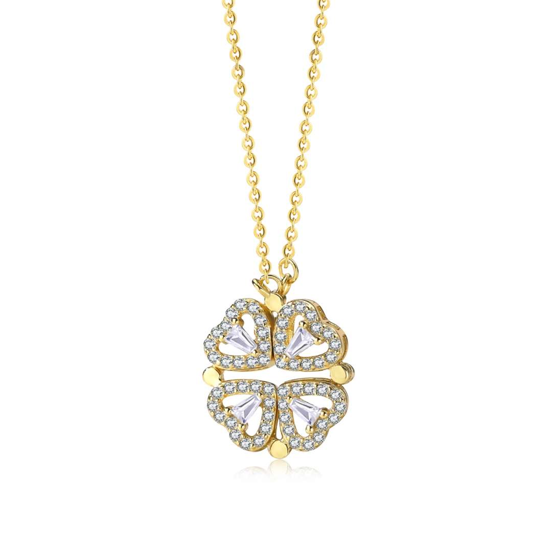 [CharmAries]Ornate Heart Cut Flower Shape Necklace