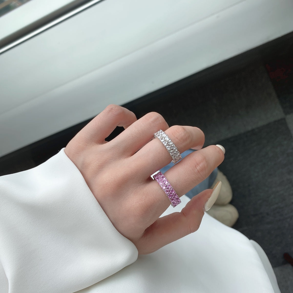 [CharmAries]Sparkling Full Heart Ring