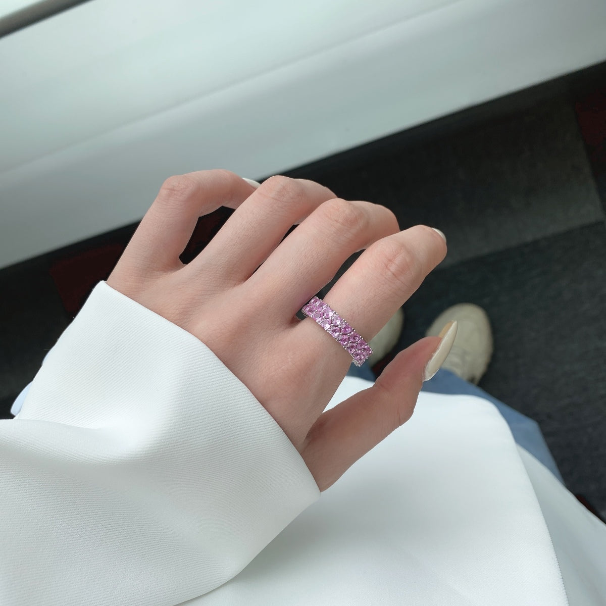 [CharmAries]Sparkling Full Heart Ring