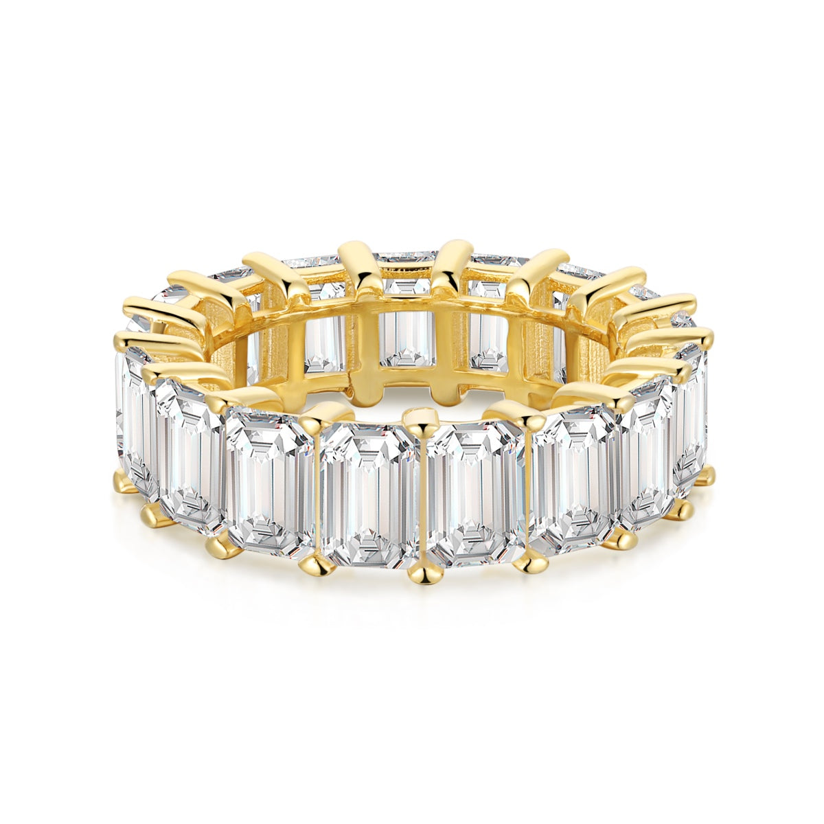 [CharmAries]0.75 Carat Elegant Emerald Cut Tennis Ring