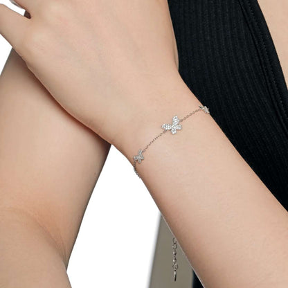 [CharmAries]Delicate Butterfly Pendant Bracelet