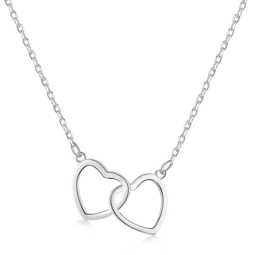 [CharmAries]Sterling Silver Love Double Ring Necklace