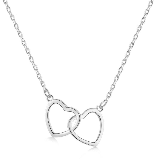 [CharmAries]Sterling Silver Love Double Ring Necklace