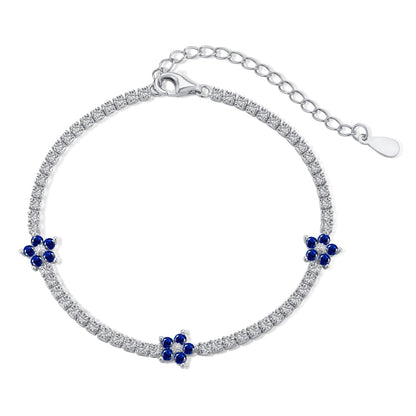 [CharmAries]Sparkling Flower Shape Tennis Bracelet