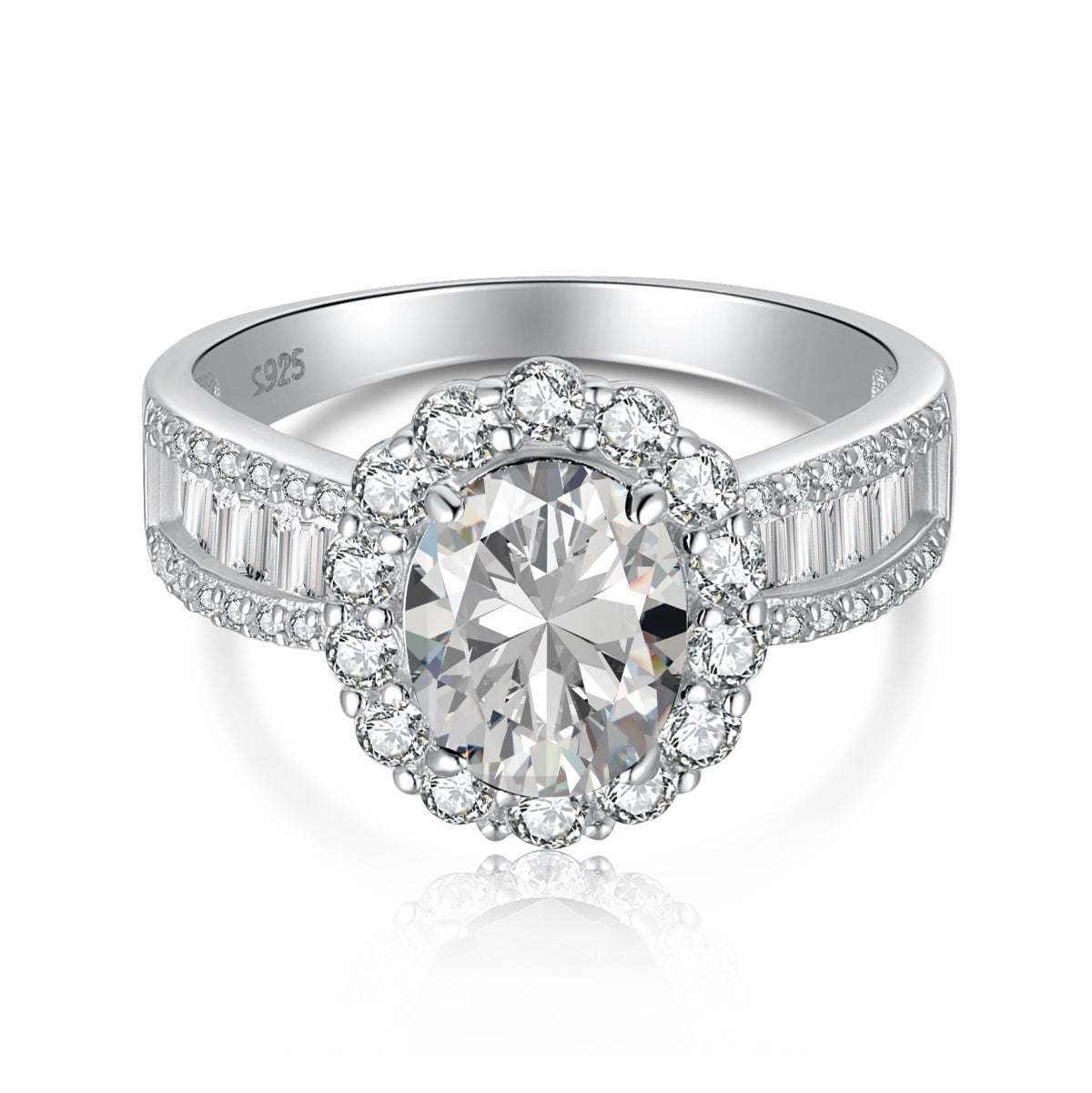 [CharmAries]1.5 Carat Dazzling Charming Oval Cut Banquet Ring