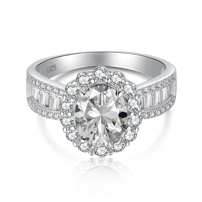 [CharmAries]1.5 Carat Dazzling Charming Oval Cut Banquet Ring