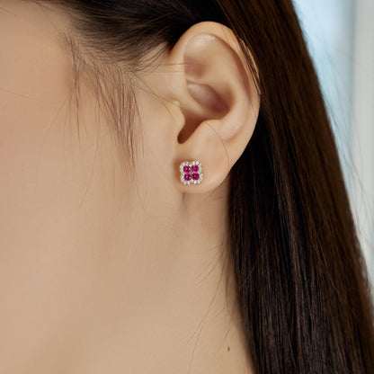 [CharmAries]Four-Leaf Clover Flower Shaped Earrings