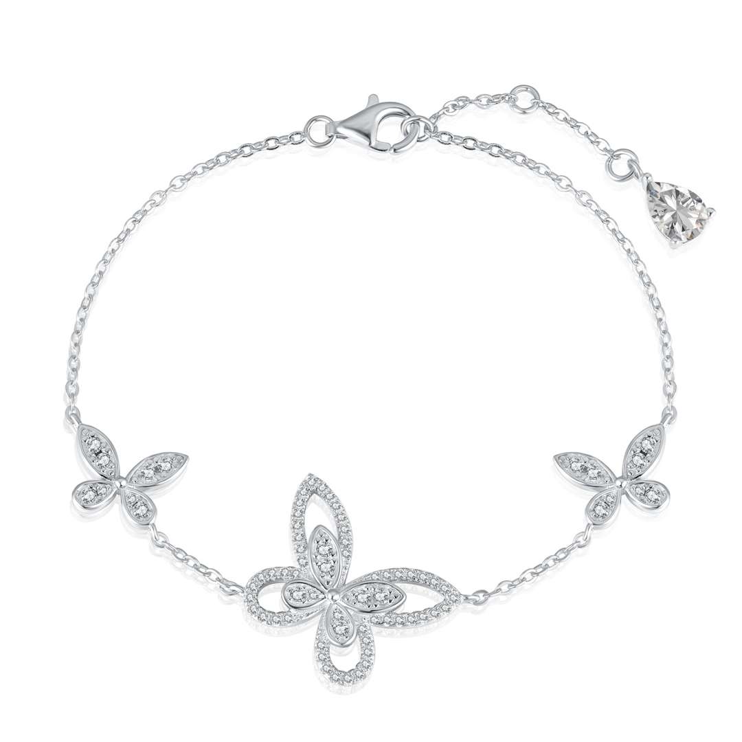 [CharmAries]Delicate Butterfly Pendant Bracelet