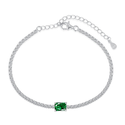 [CharmAries]1.0 Carat Unique Emerald Cut Banquet Bracelet