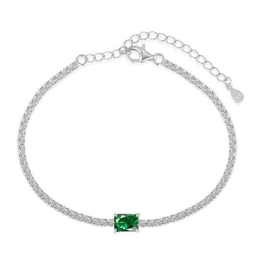 [CharmAries]1.0 Carat Unique Emerald Cut Banquet Bracelet