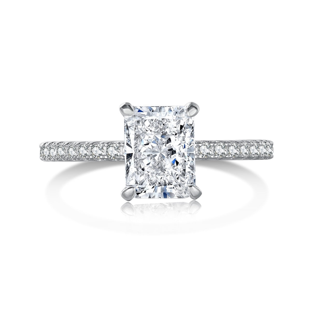 [CharmAries]2.0 Carat Dazzling Sparkling Radiant Cut Party Ring