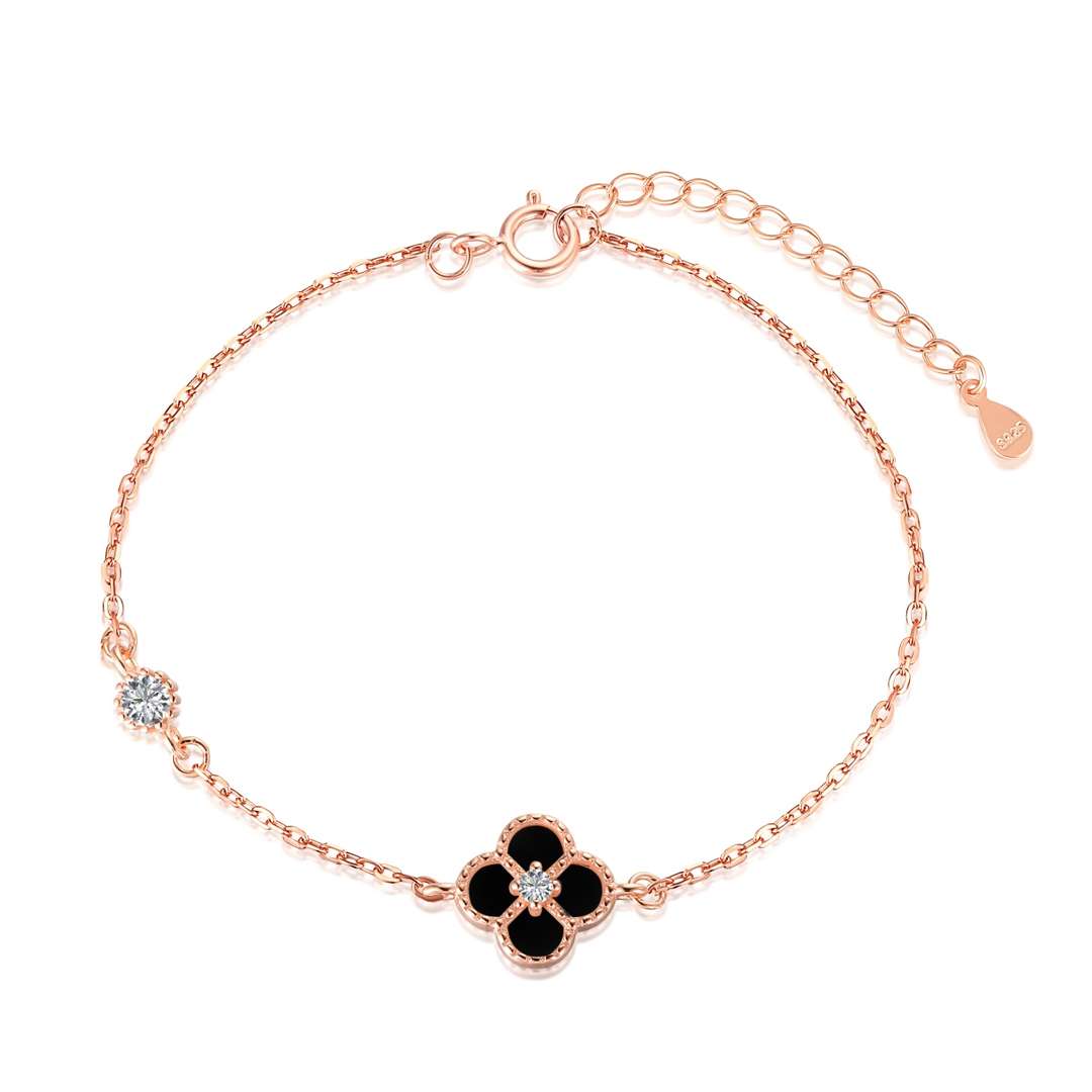 [CharmAries]Delicate Four Leaf Clover Bracelet