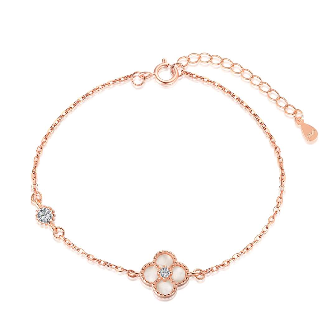 [CharmAries]Delicate Four Leaf Clover Bracelet