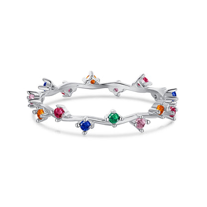 [CharmAries]Radiant Colorful Round Cut Daily Ring