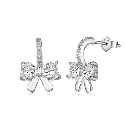 [CharmAries]Exquisite Earrings With Heart-Shaped Bow Design