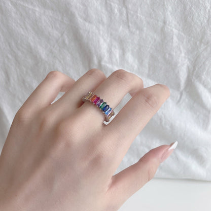 [CharmAries]Unique Colorful Radiant Cut RIng