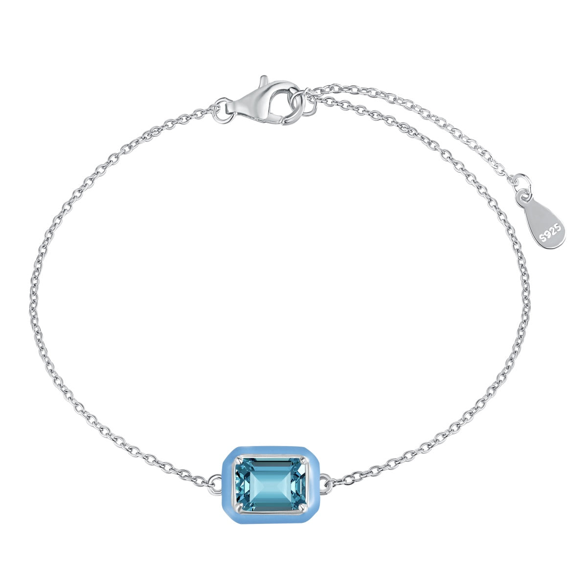 [CharmAries]2.0 Carat Sparkling Colorful Emerald Cut Daily Bracelet