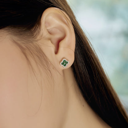 [CharmAries]Four-Leaf Clover Flower Shaped Earrings