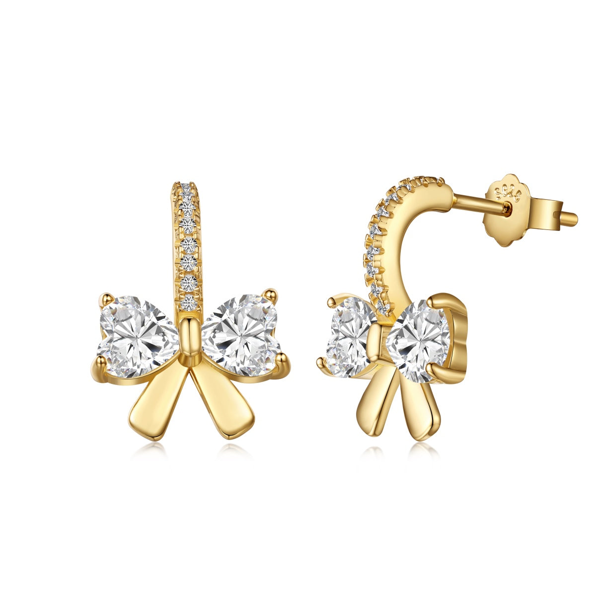 [CharmAries]Exquisite Earrings With Heart-Shaped Bow Design