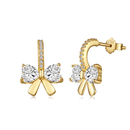 [CharmAries]Exquisite Earrings With Heart-Shaped Bow Design