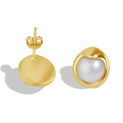 [CharmAries]Dainty Bread Pearl Earrings