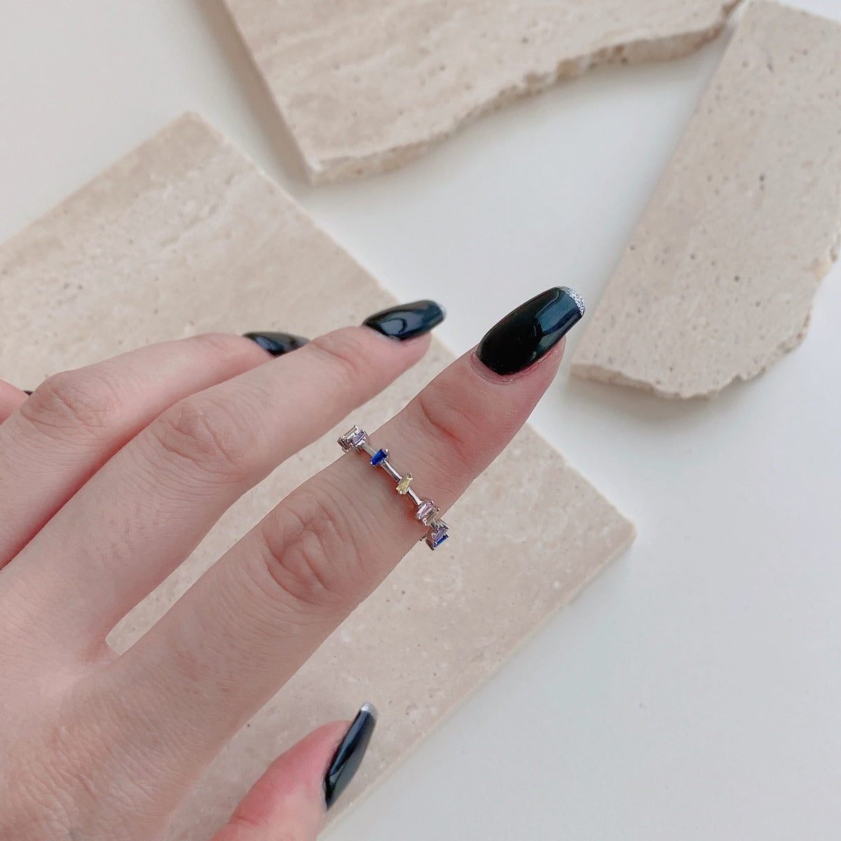 [CharmAries]Unique Trapezoid Cut Daily Ring