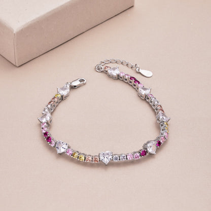 [CharmAries]Romantic Heart Shape Round Cut Lover Bracelet