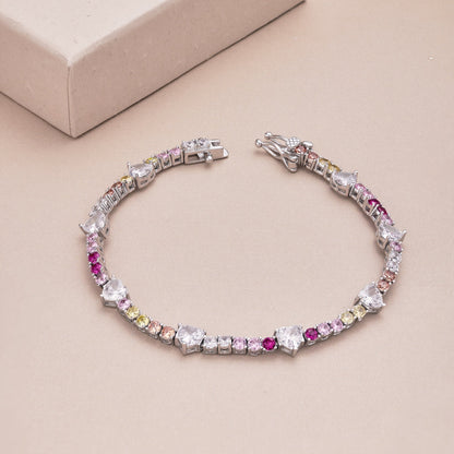 [CharmAries]Romantic Heart Shape Round Cut Lover Bracelet