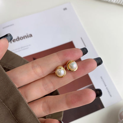 [CharmAries]Dainty Bread Pearl Earrings