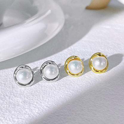 [CharmAries]Dainty Bread Pearl Earrings