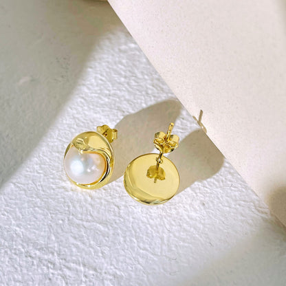 [CharmAries]Dainty Bread Pearl Earrings