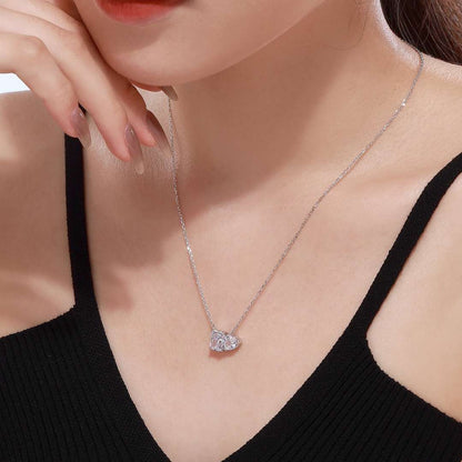 [CharmAries]Dazzling Square & Heart Shape Necklace