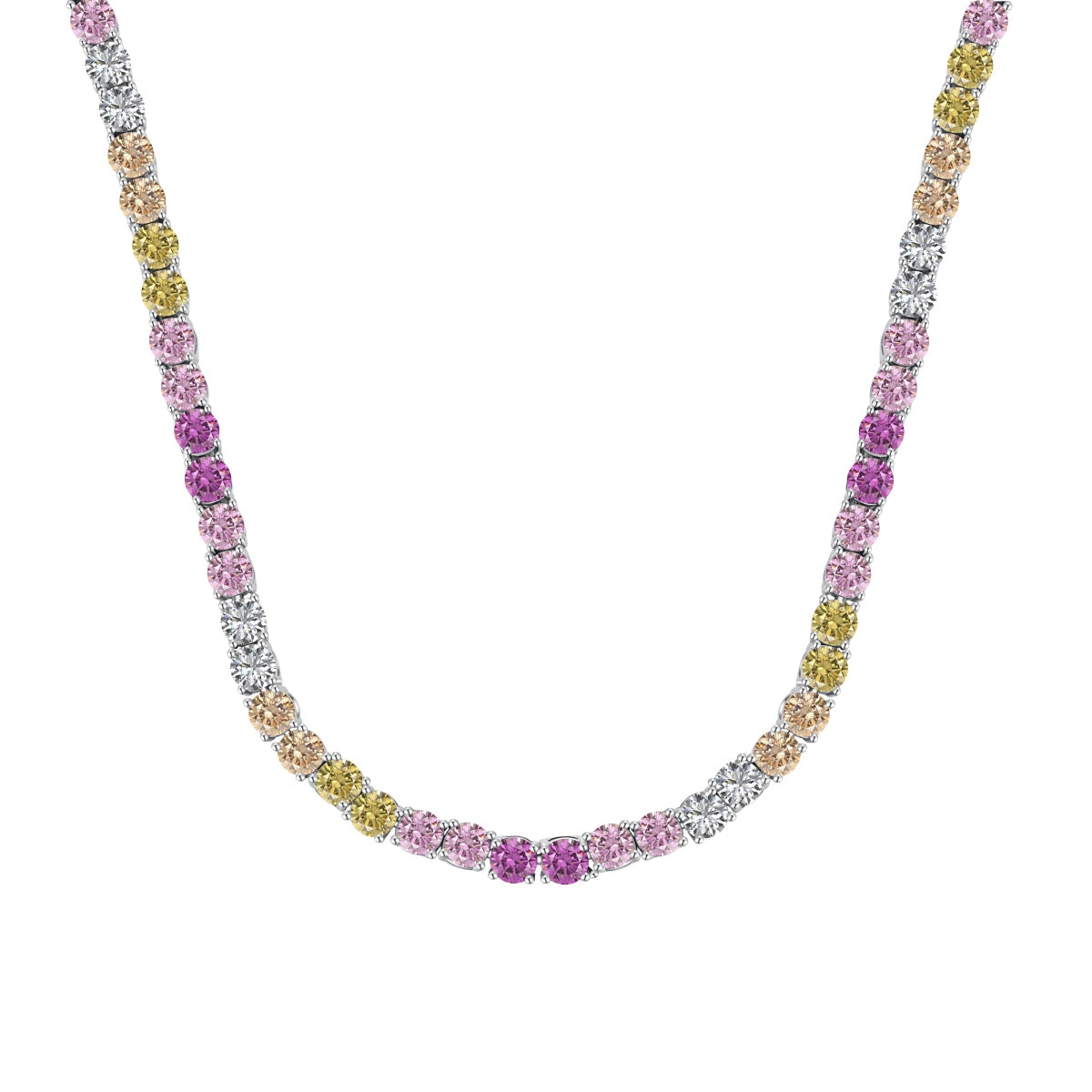 [CharmAries]Delicate Colorful Tennis Necklace