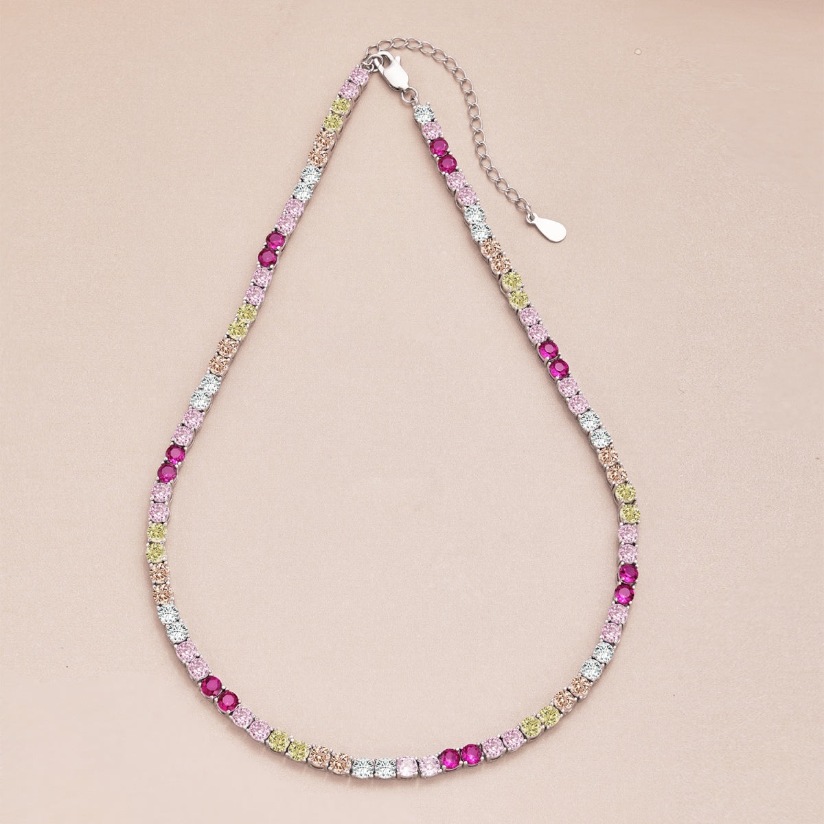 [CharmAries]Delicate Colorful Tennis Necklace