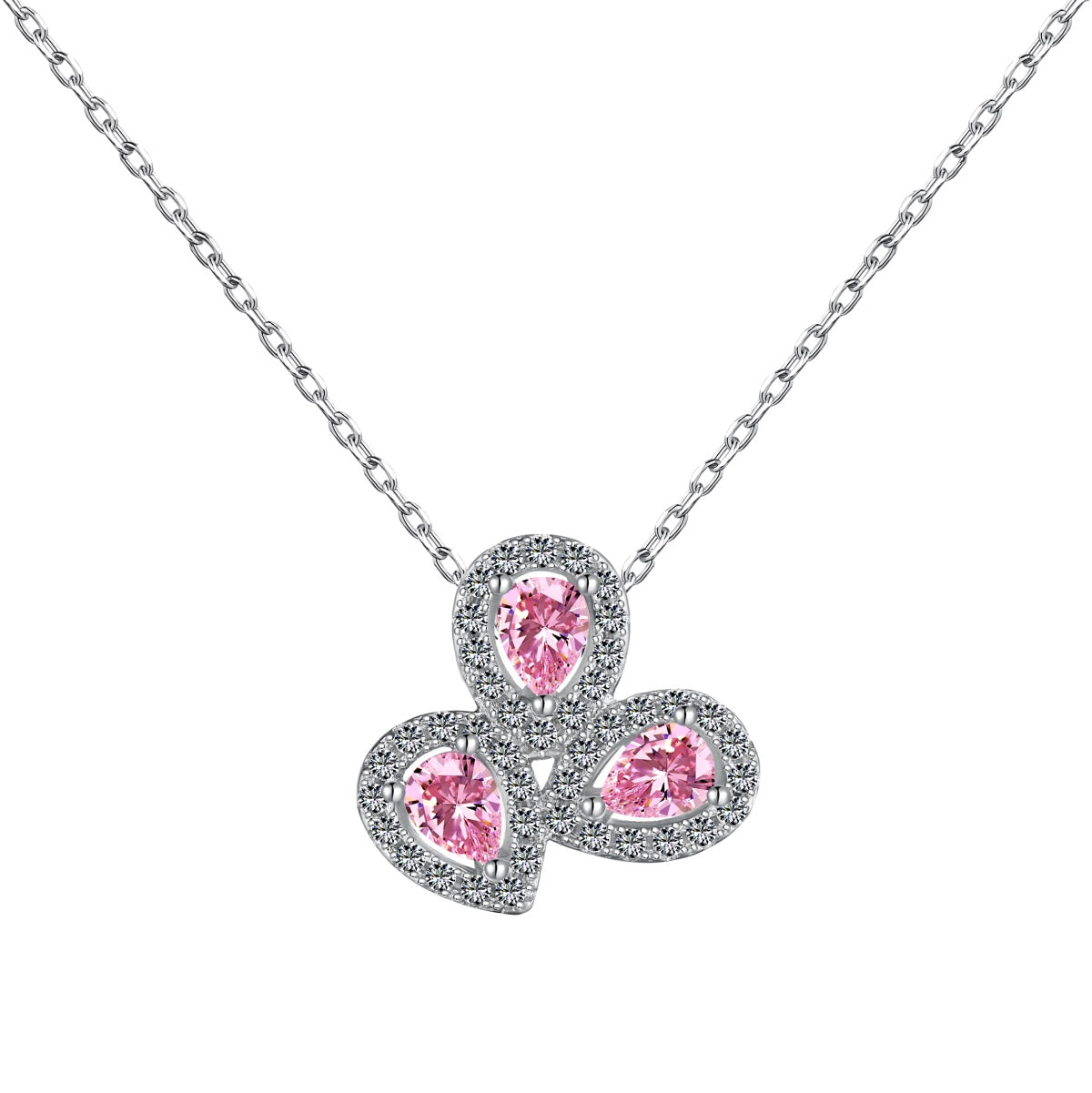 [CharmAries]Elegant Flower Shape Pear Cut Necklace