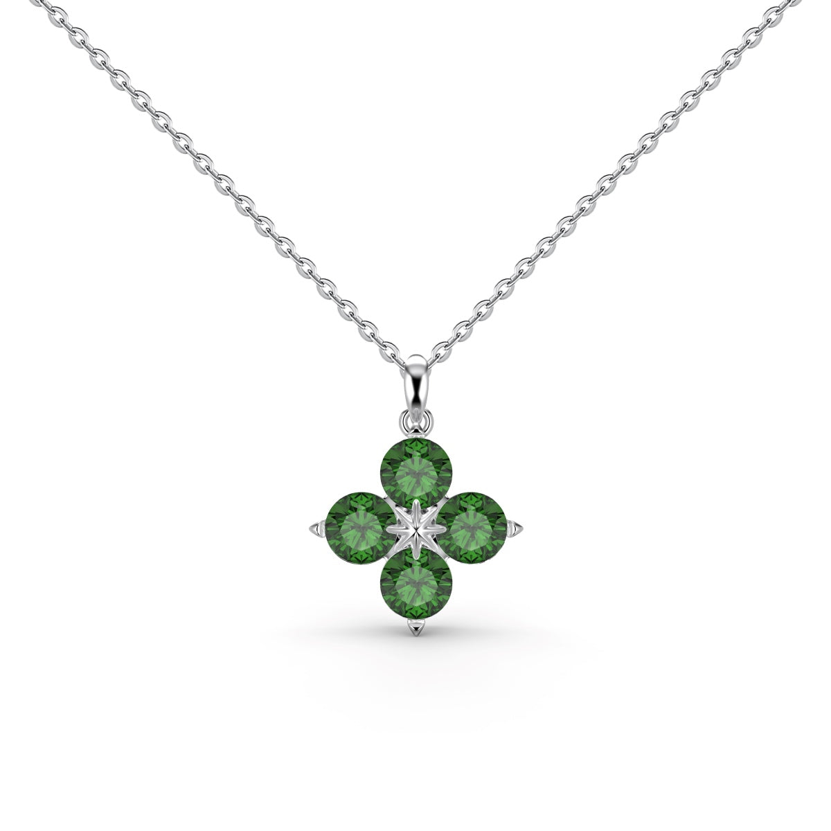 [CharmAries]Four-Leaf Clover And Eight-Pointed Star Necklace